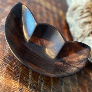 Mid Century Hawaiian Monkey Pod Pedestal Bowl